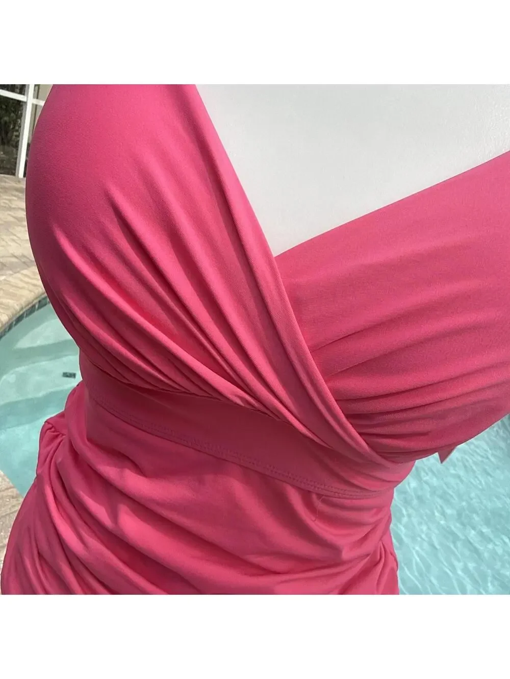 Anne Cole Pink Tankini Swim Suit 32DD/34D Medium Bikini Bottom NWT